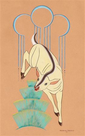 Ascensión Trujillo Poquin Than, Untitled (Leaping Fawn), 1951