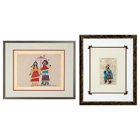 Pair of Paintings: Grand Entry + Pow Wow Princess
