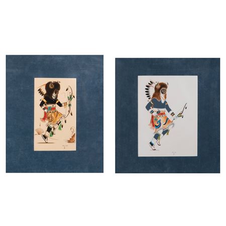Pair of Buffalo Dancers, 1984 + 2002