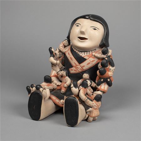 Polychrome Storyteller with Fifteen Children, 1984