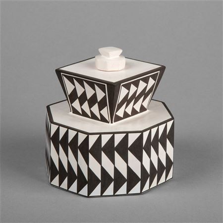 Geometric Pyramid Jar with Lid
