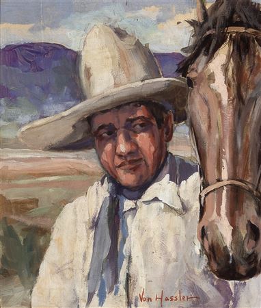 Indian Cowboy and His Horse