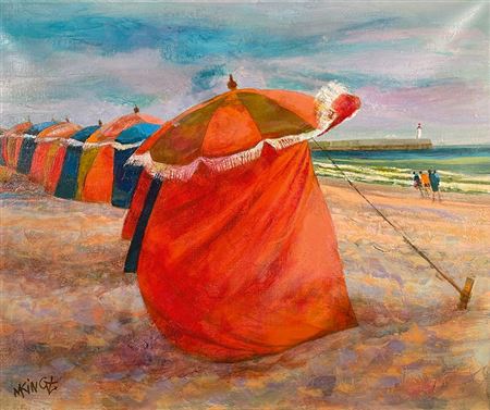 "Orange and blue tents", Trouville.