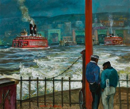 Red Ferry, Leaving Staten Island #2, 1960