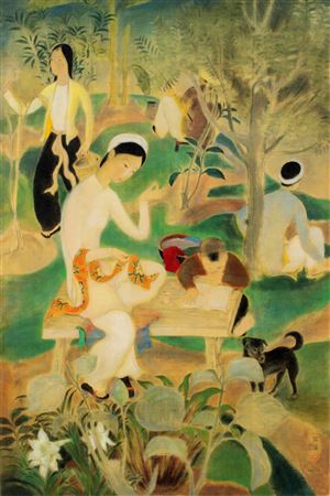 La famille dans le jardin