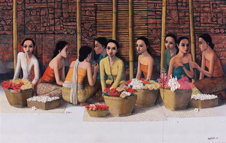 Flower Market by Hatta Hambali - Auction record, sale price, and art valuation. Compare with similar artists and explore comparable artworks.