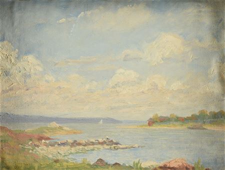 "Coastal Bay in Landscape"