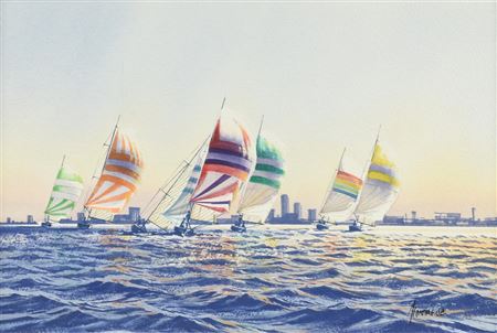 "Sailboats Racing"