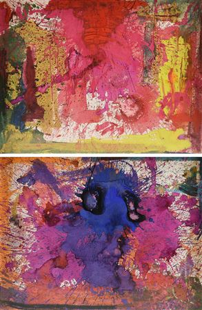 A PAIR OF PAINTINGS, "In the Garden of the Hummingbirds, Nos. XVII and XIX," 1992