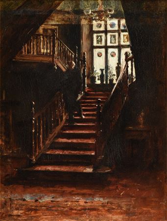 The Staircase at Link House, Montrose," SCOTLAND, 1875