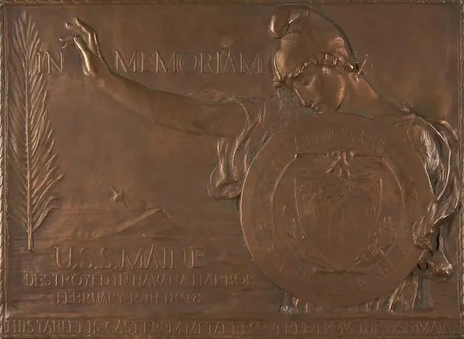 Plaque Commemorating the U.S.S. Maine