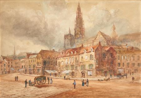 VIEW OF ANTWERP by Edward Nevil - Auction record, sale price, and art valuation. Compare with similar artists and explore comparable artworks.