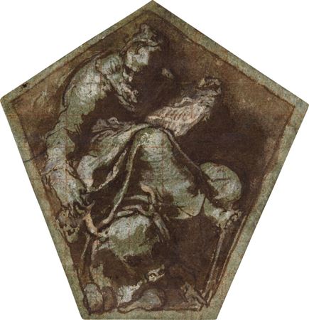 Recto: Study for a Pendentive: St. Luke Verso: Figure studies