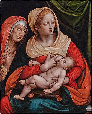 Madonna nursing the Christ Child with Saint Anne