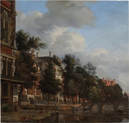 An imaginary view of a quiet canal in Amsterdam by Jan Van Der Heyden - Auction record, sale price, and art valuation. Compare with similar artists and explore comparable artworks.