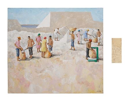 Trabajadores de salinas and Andamio No 1 [Two Works]