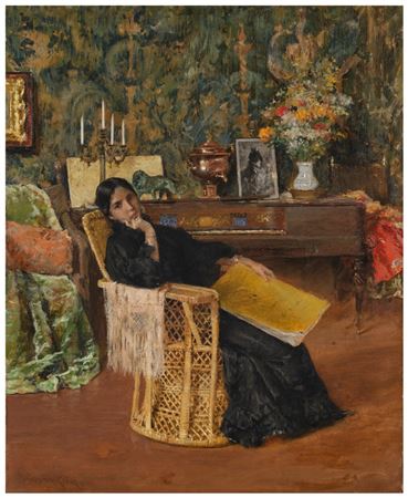 In the Studio by William Merritt Chase - Auction record, sale price, and art valuation. Compare with similar artists and explore comparable artworks.