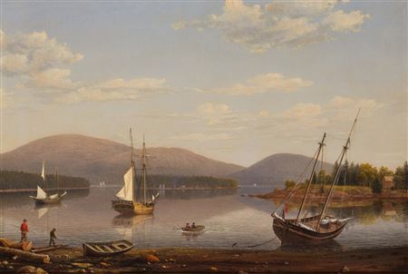 Bar Island and Mount Desert Mountains from Somes Settlement