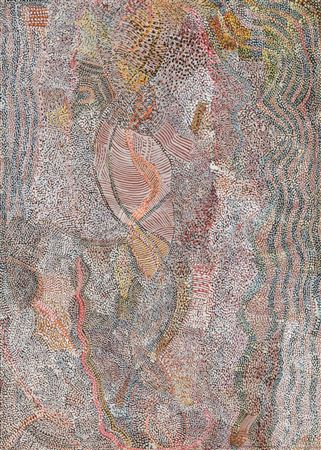 Sample artwork by Johnny Warrangula Tjupurrula (c.1925 - c. 2001), known for aboriginal painting and sculpture - View similar artists and auction records