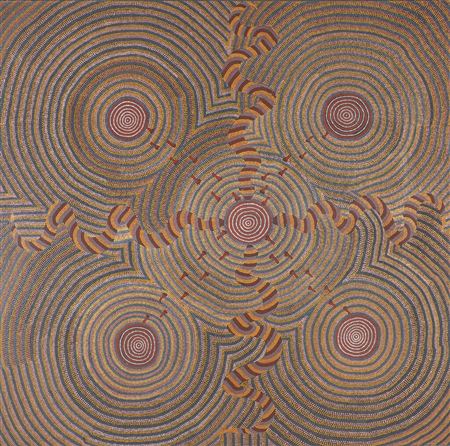 Tingari Events at Piltati, 1986 by Riley Major Tjangala - Auction record, sale price, and art valuation. Compare with similar artists and explore comparable artworks.