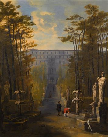 Tivoli, a view of the Villa d'Este and the gardens by Johann Wilhelm Baur - Auction record, sale price, and art valuation. Compare with similar artists and explore comparable artworks.