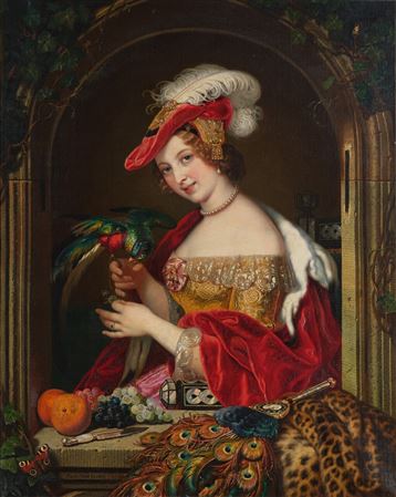 Lady with a Parrot by Charles Nahl - Auction record, sale price, and art valuation. Compare with similar artists and explore comparable artworks.