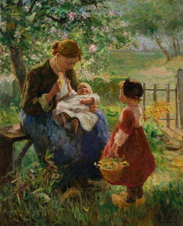 Sample artwork by Evert Pieters (1856 - 1932), known for genre, landscape, animal paintings - View similar artists and auction records