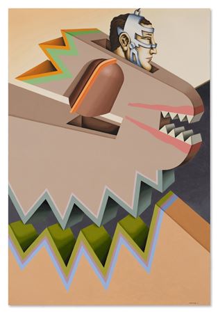 Sample artwork by Robert Lostutter (Born 1939), known for abstraction, figure-masked - View similar artists and auction records
