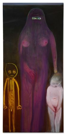 Sample artwork by Miriam Cahn (Born 1949), known for overpainting in oil paintings, political and social commentary in artwork - View similar artists and auction records