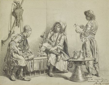 Sample artwork by Alexandre Bida (1813 - 1895), known for orientalist theme drawing and painting, book illustration, teaching, lithography - View similar artists and auction records