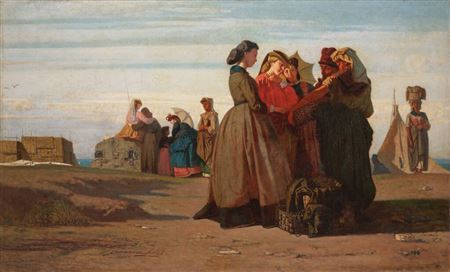Sample artwork by Vincenzo Cabianca (1827 - 1902), known for landscapes and genre paintings, watercolorist - View similar artists and auction records