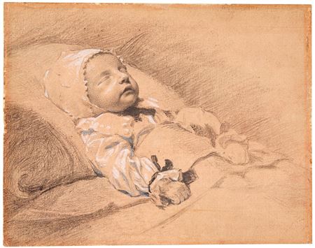 Recto: Portrait of a dead child, the artist's cousin Verso: Portrait of a gentleman, traditionally identified as John Hoskins Junior (circa 1617-after 1703), the artist's cousin
