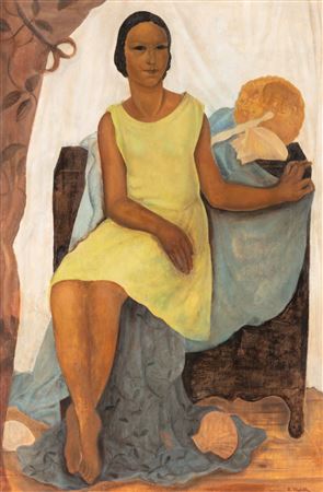 A young girl with shells