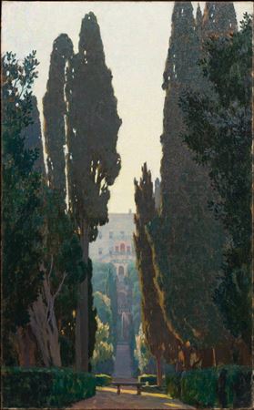 View of the gardens of the Villa d’Este in Tivoli