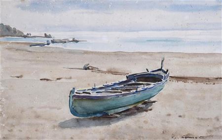BOAT ON THE SHORE by Gabriel Amat Pages - Auction record, sale price, and art valuation. Compare with similar artists and explore comparable artworks.