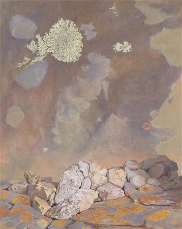 Sample artwork by Antonio Pitxot Soler (1934 - 2015), known for realism with expressionist roots, anamorphic, anthropomorphic, and allegorical visions using stones, collaboration with salvador dalí - View similar artists and auction records