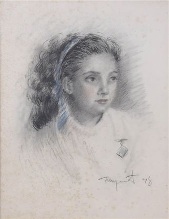 Portrait of a girl, 1948 by Guillem Fresquet - Auction record, sale price, and art valuation. Compare with similar artists and explore comparable artworks.