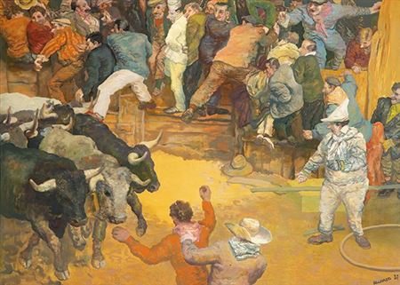 Bullfighting scene