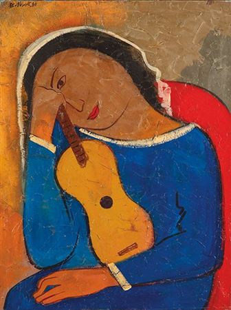 Femme à la guitare by Alberto Ulloa - Auction record, sale price, and art valuation. Compare with similar artists and explore comparable artworks.
