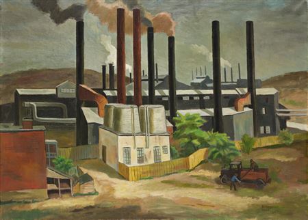 Sample artwork by Richard Crist (1909 - 1985), known for abstract painting, mural, lithography - View similar artists and auction records
