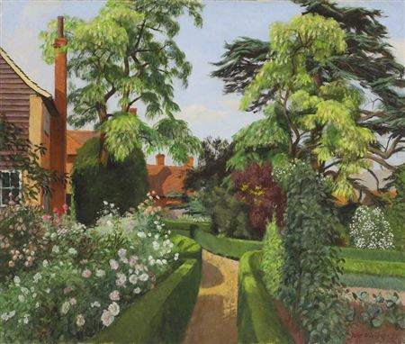 'Path to the House' - the artist's garden at Place House, Great Bardfield