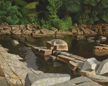 'Rocks in a Pool in Richmond, Yorkshire' by John Arthur Malcolm Aldridge - Auction record, sale price, and art valuation. Compare with similar artists and explore comparable artworks.