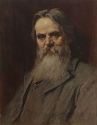 Portrait of William Holman Hunt, half-length, in a grey coat