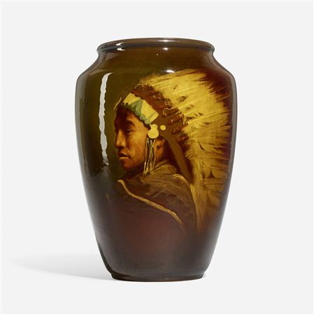 Shavehead, Arapahoe (Standard Glaze Native American portrait vase)