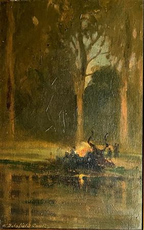 Corroboree by William Delafield Cook Sr - Auction record, sale price, and art valuation. Compare with similar artists and explore comparable artworks.