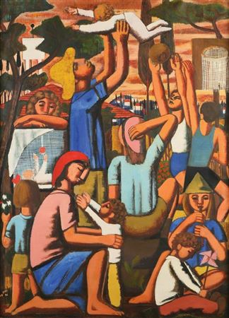 Figures in the Kibbutz, 1954