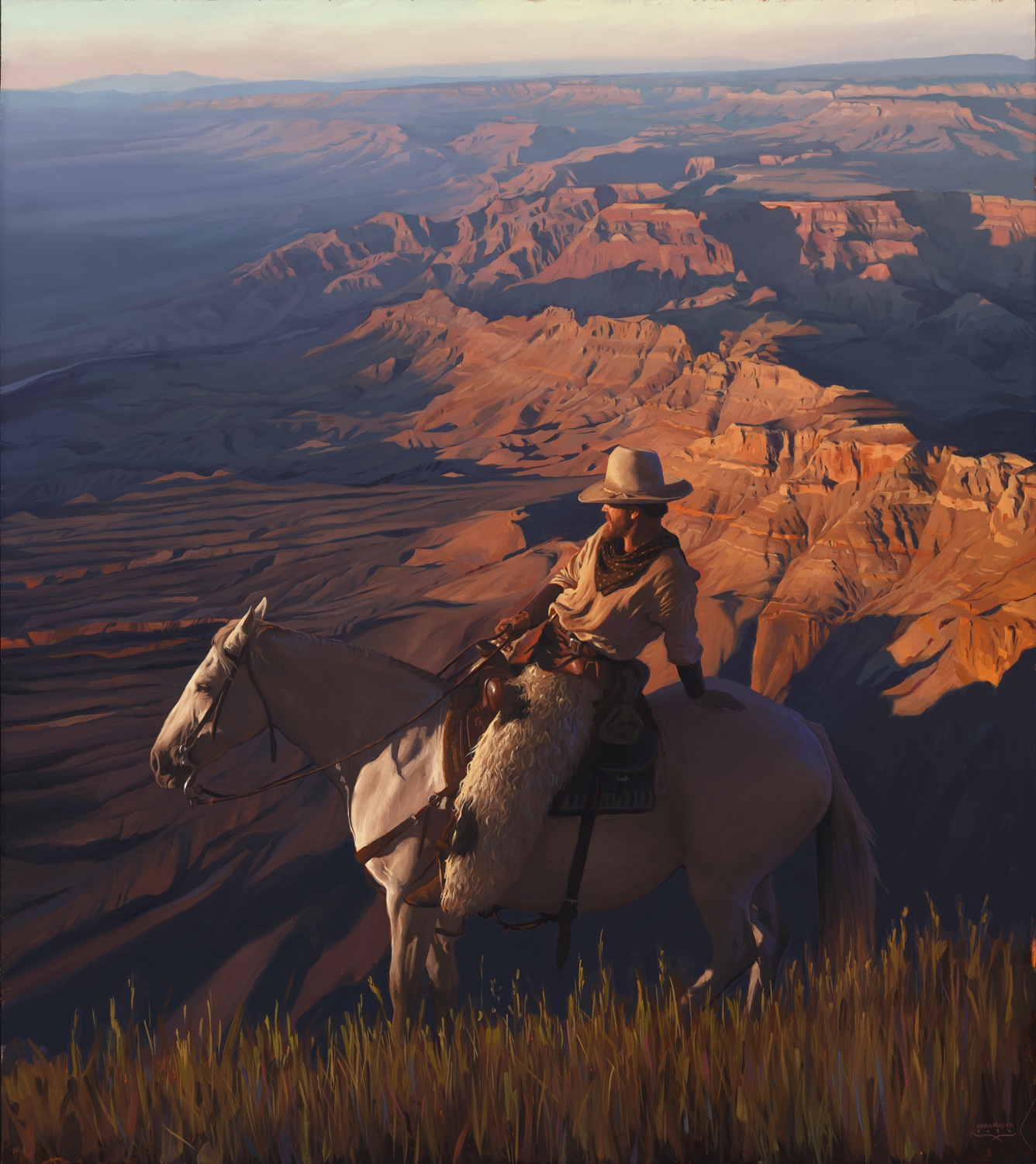 Sample artwork by Mark Maggiori (Born 1977), known for nostalgia scene painting of the american west, musician, film making - View similar artists and auction records