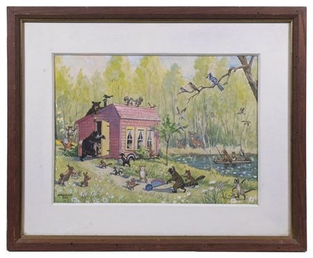All the Woodland Creatures pitch in to build Jake's new art studio