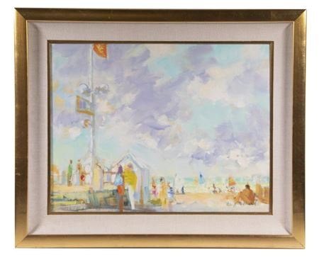 Plage Normandy by Daniel du Janerand - Auction record, sale price, and art valuation. Compare with similar artists and explore comparable artworks.