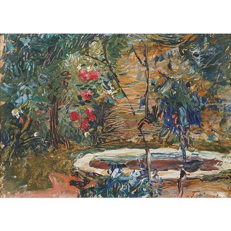Pond in a flower garden by Yeghiche M Tadevossian - Auction record, sale price, and art valuation. Compare with similar artists and explore comparable artworks.